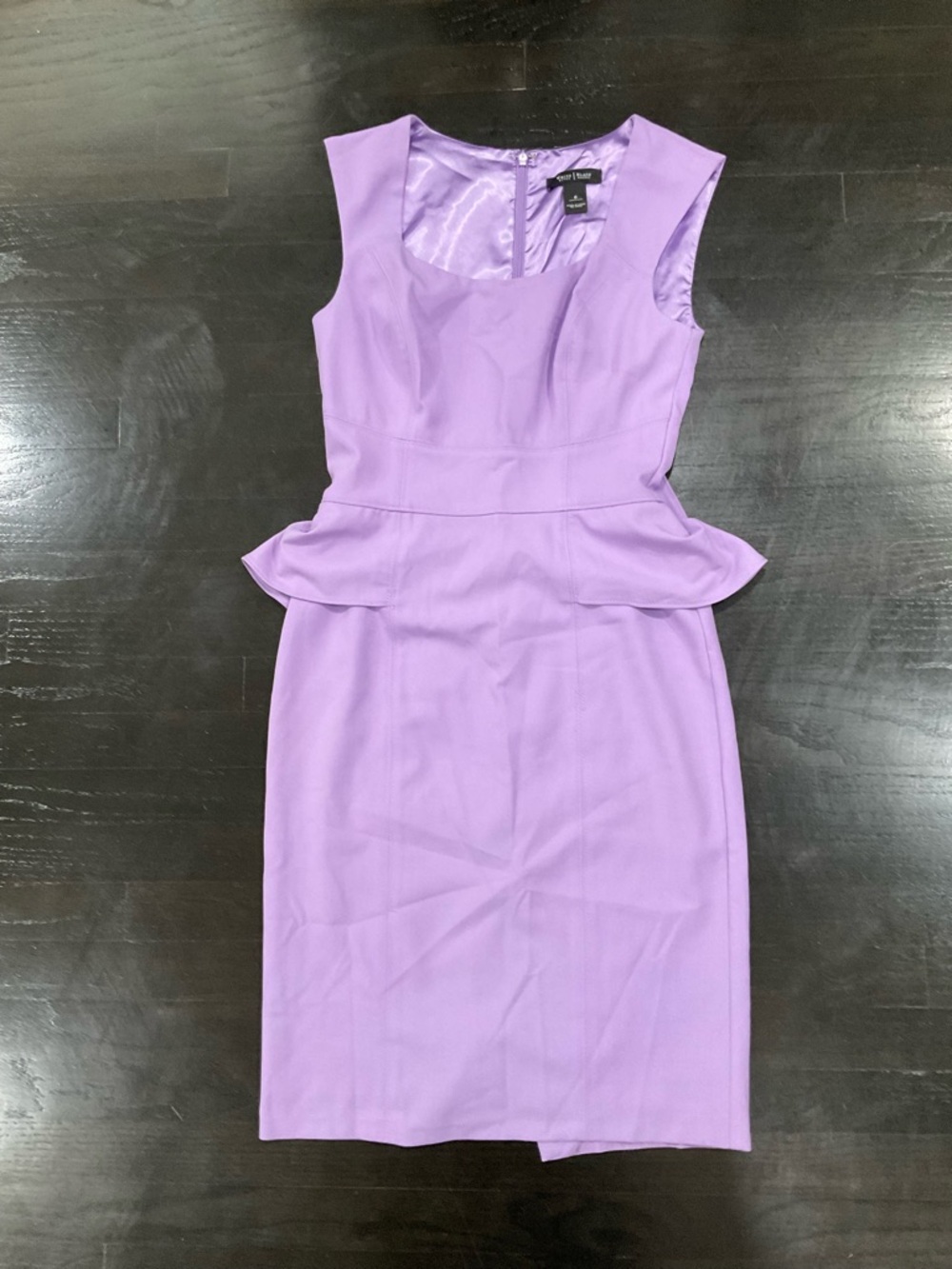 WHITE HOUSE BLACK MARKET LILAC LAVENDER PEPLUM DRESS - Picture 10 of 10